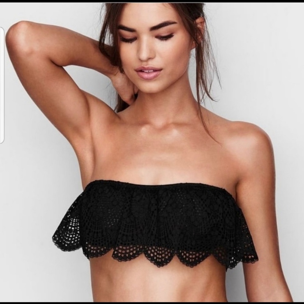 NWT VICTORIA’S SECRET black lace bandeau bra